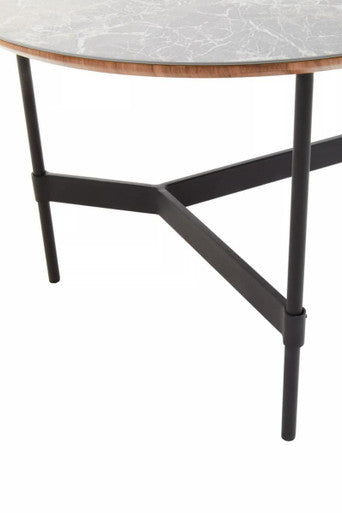 Black Metal Base Coffee Table with Grey Slate Top, Doha