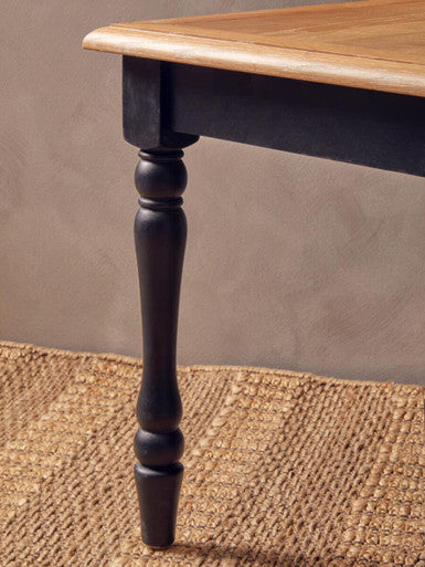 Antique Grey Oak Top Side Table with Black Birchwood Legs | Kensington Townhouse
