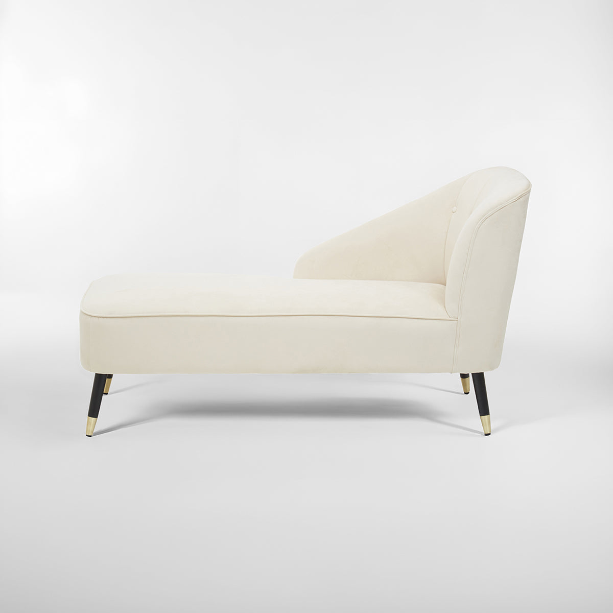 Yvette Cream Velvet Chaise Lounge