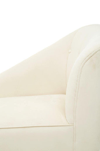 Yvette Cream Velvet Chaise Lounge