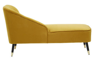 Yvette Mustard Velvet Chaise Lounge
