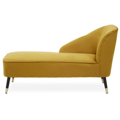 Yvette Mustard Velvet Right Hand Chaise Longue