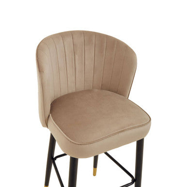 Vieste Mink Velvet Bar Chair
