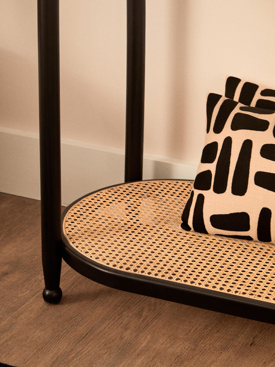 Cebu Rattan and Glass 2 Tier Console Table