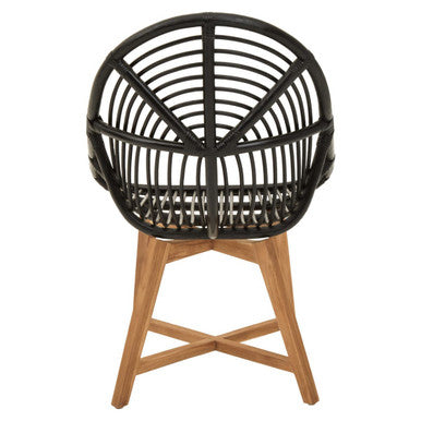 Manado Black Natural Rattan And Teak Chair