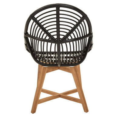 Manado Black Natural Rattan And Teak Chair