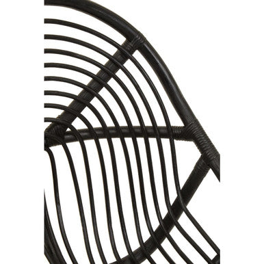Manado Black Natural Rattan And Teak Chair