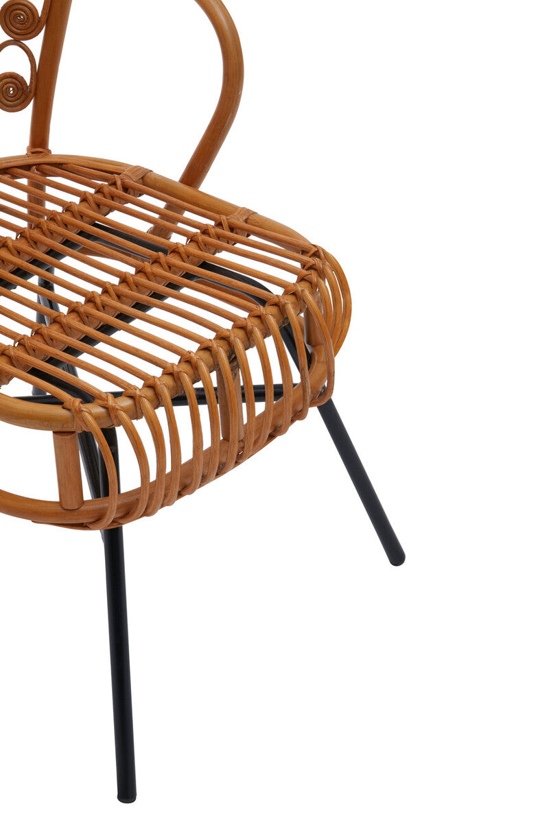 Java Natural Rattan Scalloped Back Chair