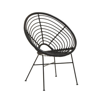 Black wire chair on a white background