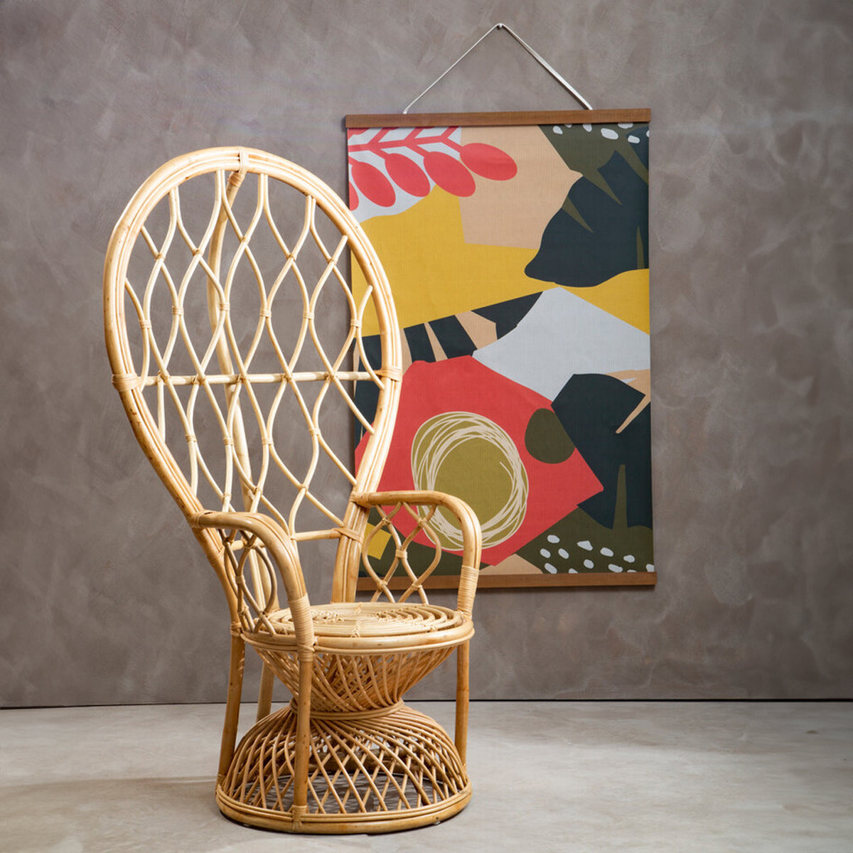 Java Natural Rattan Curved Chair