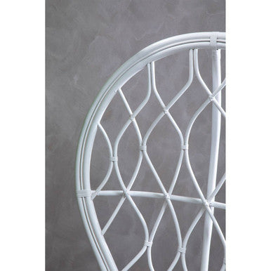 Java Grey And White Natural Rattan Curved Chair