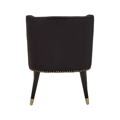Doucet Black Velvet Dining Chair With Black Legs
