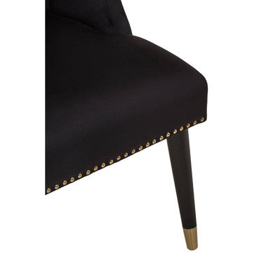 Doucet Black Velvet Chair With Black Leg