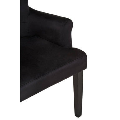 Doucet Black Velvet Chair With Ring Back