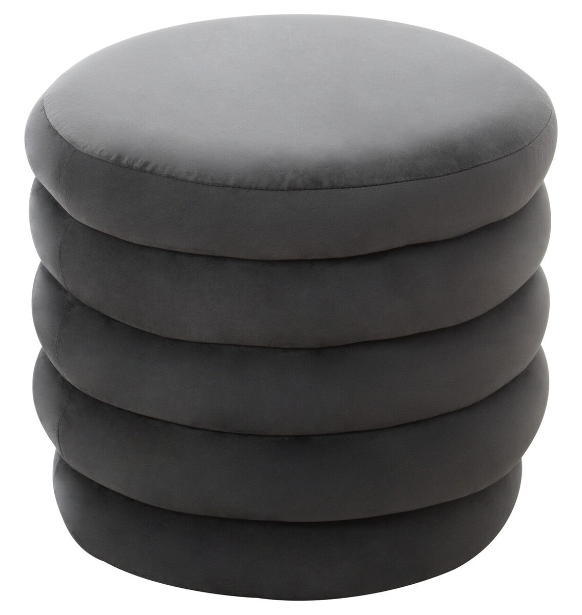 Stack of gray cushions on a white background