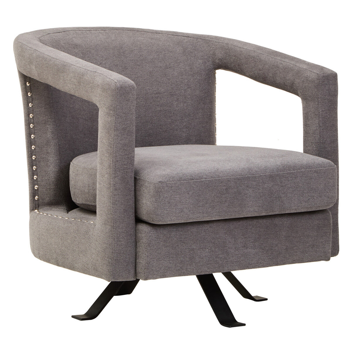 Hestia Ash Velvet Swivel Chair - Image 3