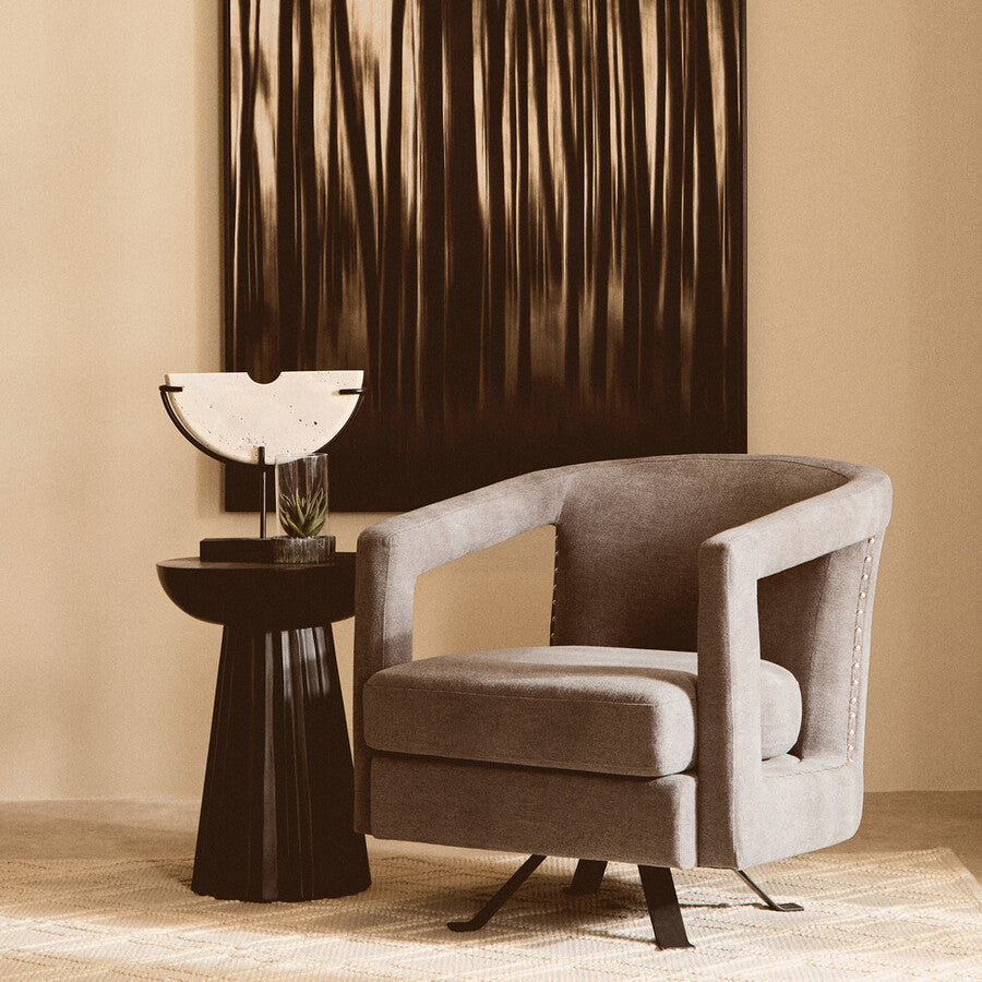 Hestia Ash Velvet Swivel Chair - Image 1