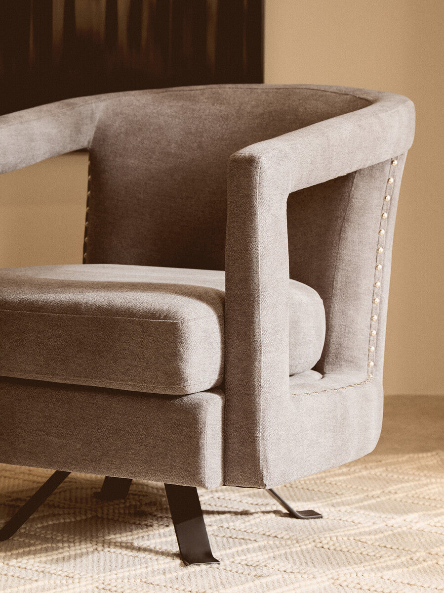 Hestia Ash Velvet Swivel Chair - Image 6