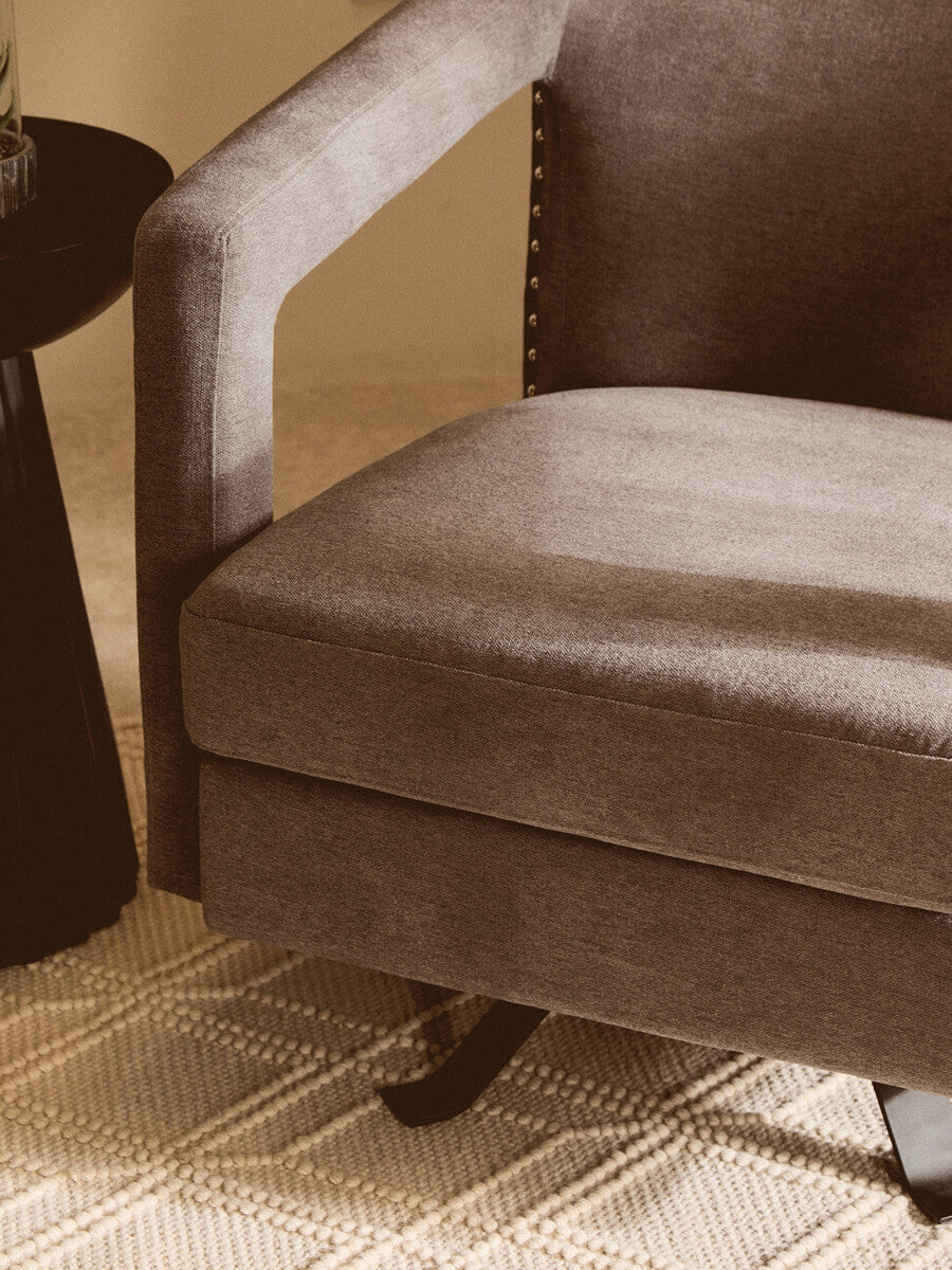 Hestia Ash Velvet Swivel Chair - Image 7