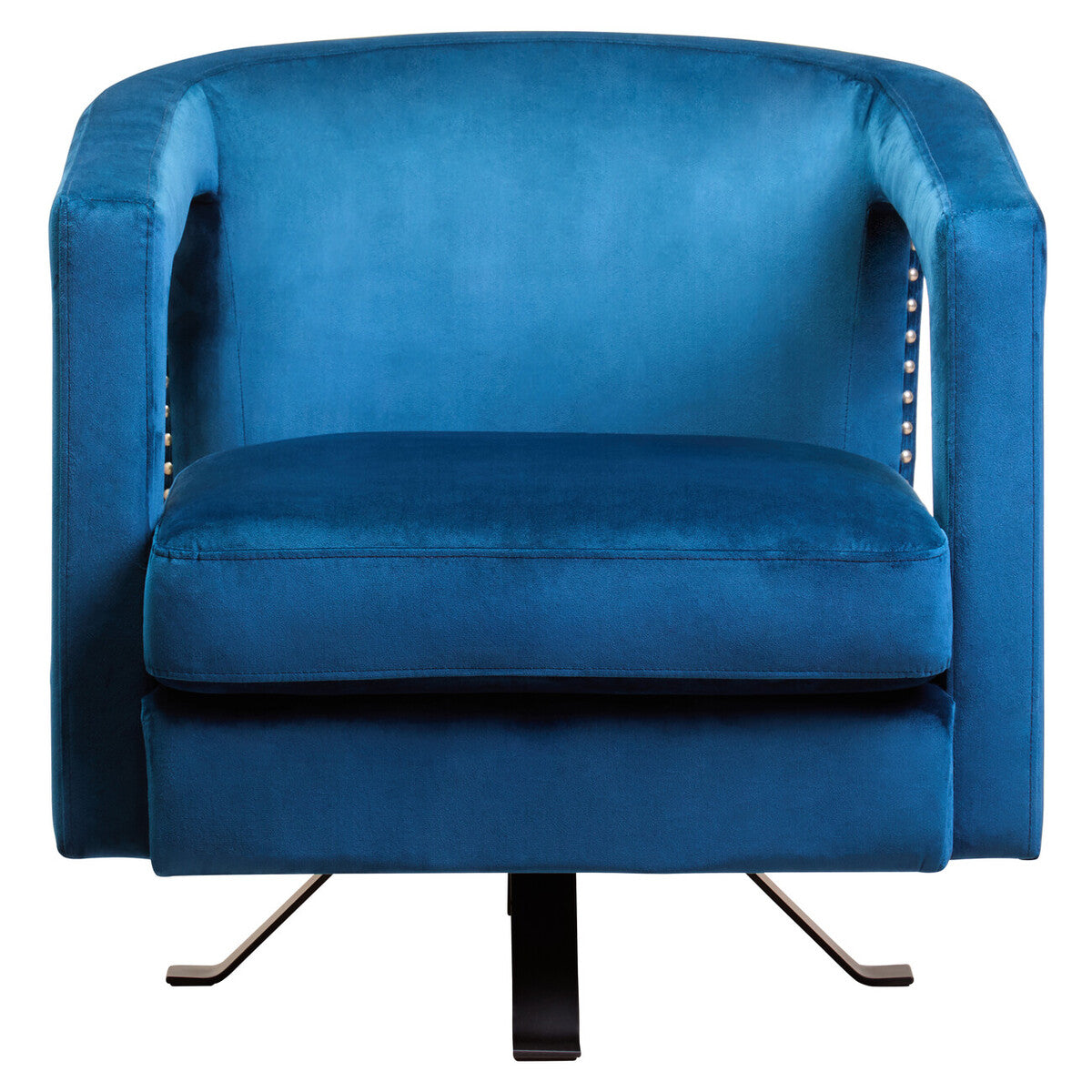Hestia Blue Velvet Swivel Chair - Image 2