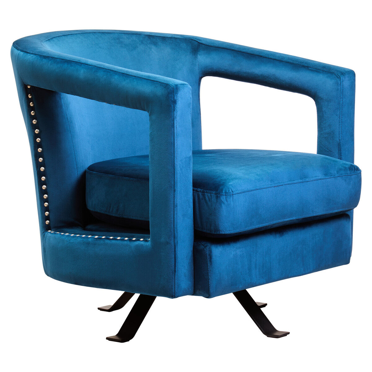Hestia Blue Velvet Revolving Chair