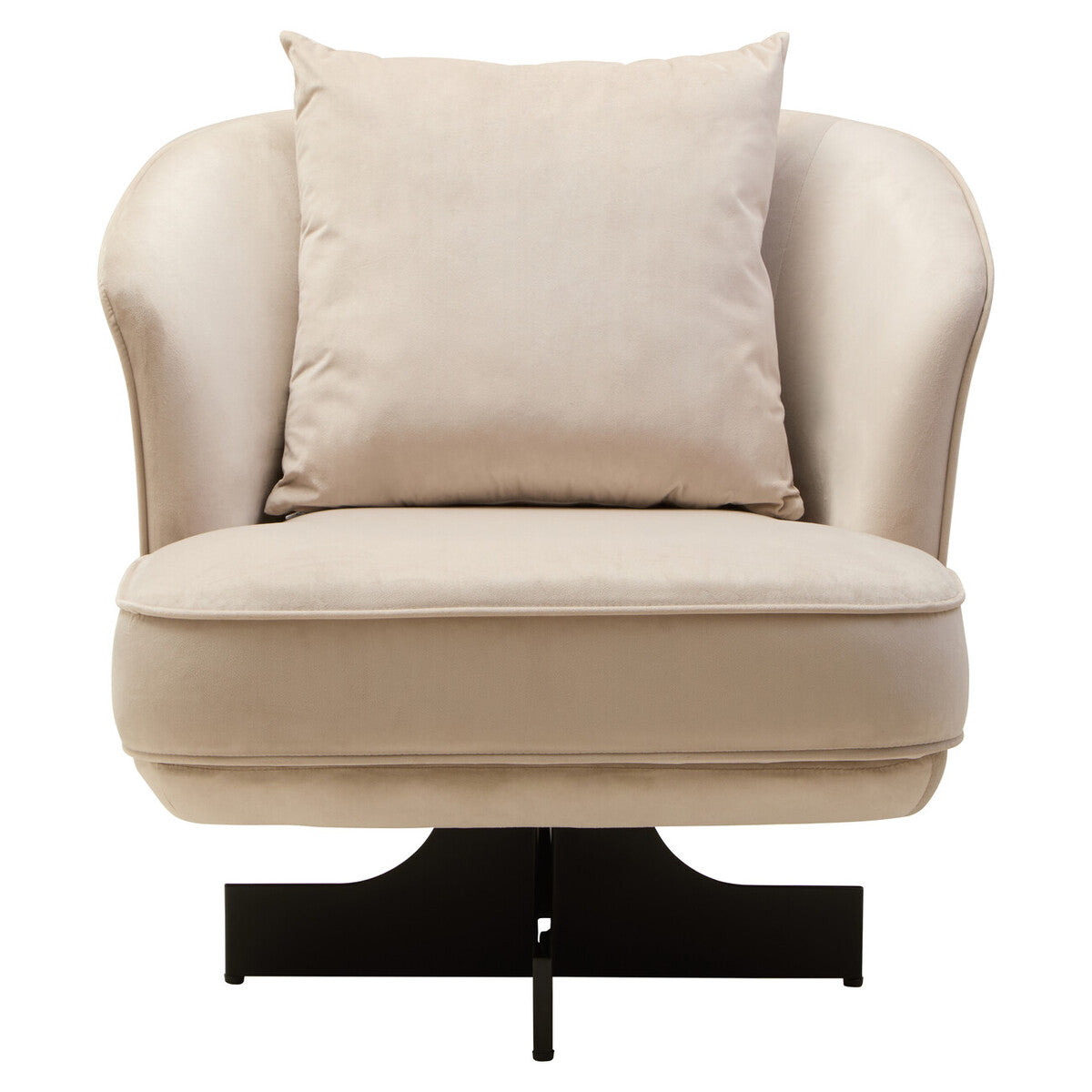 Hale Cream Velvet Revolving Chair
