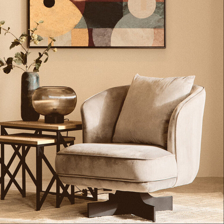 Hale Grey Velvet Swivel Chair - Image 2