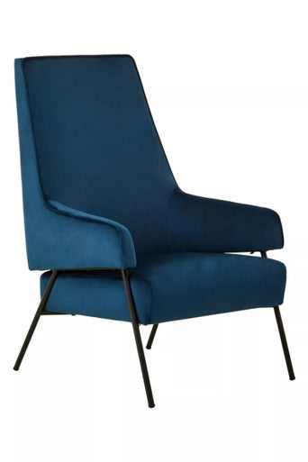 Henia Blue Velvet Chair