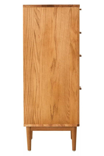Lyon Rattan and Oak Wood Chest of Four Drawers - Image 6