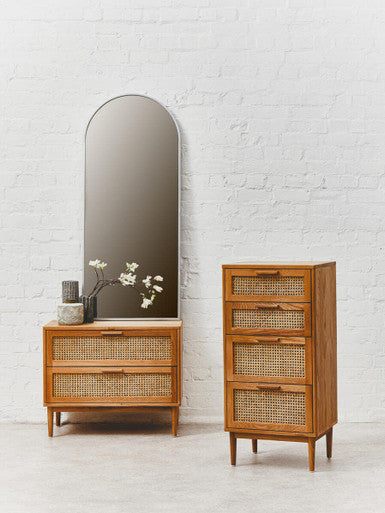 Lyon Rattan and Oak Wood Chest of Four Drawers - Image 10