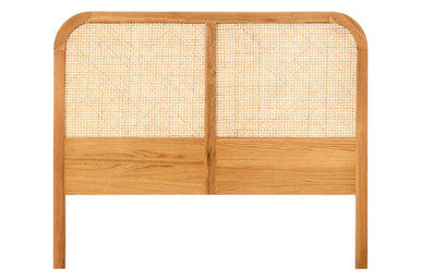 Lyon Rattan and Oak Wood Double Bed Headboard - Image 2