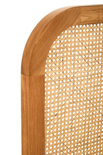 Lyon Rattan and Oak Wood Double Bed Headboard - Image 6