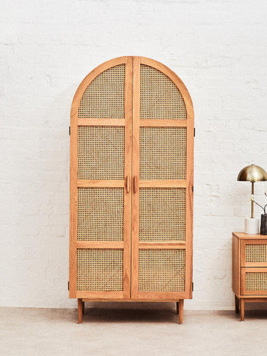 Lyon Rattan and Oak Wood 2 Door Wardrobe - Image 4