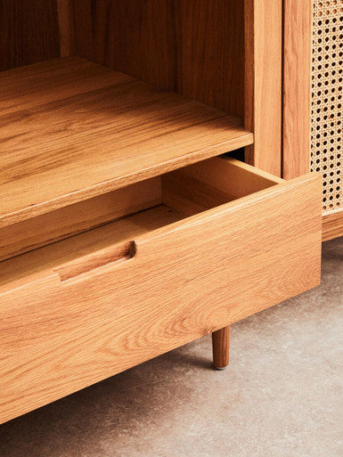 Lyon Rattan and Oak Wood 2 Door Wardrobe - Image 6