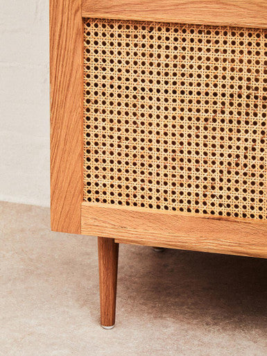 Lyon Rattan and Oak Wood 2 Door Wardrobe - Image 9