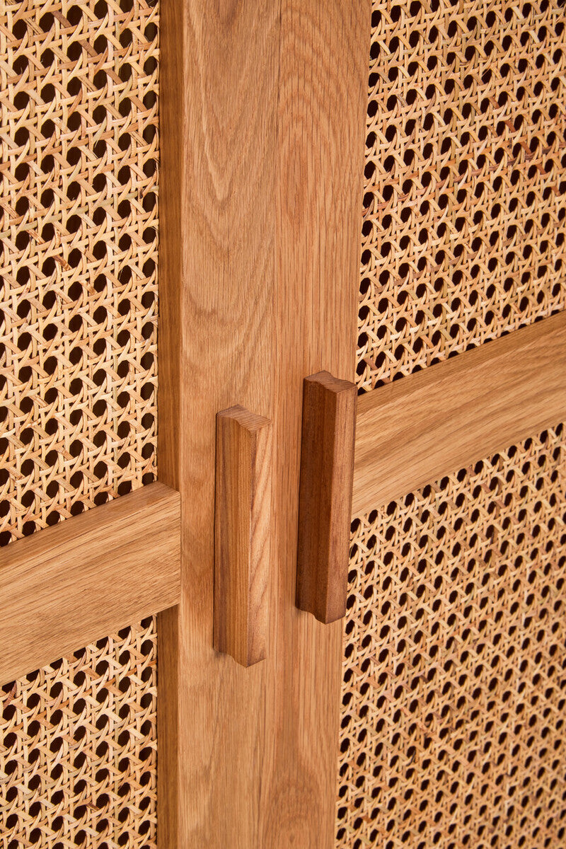 Lyon Rattan and Oak Wood 2 Door Wardrobe - Image 8