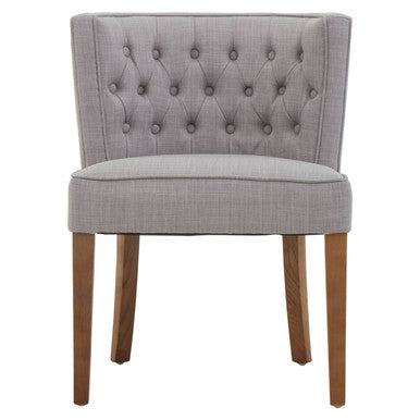 Parkside Grey Fabric Curved Dining Chair - Image 2