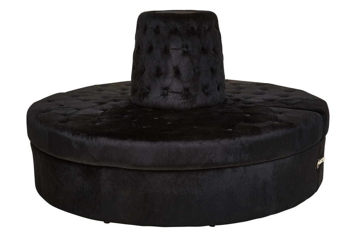 Black Velvet Modular Round Sofa, Hartford