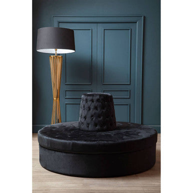 Hartford Black Tufted Round Sofa