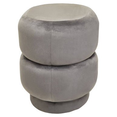Hartford Grey Velvet Oval Pouffe