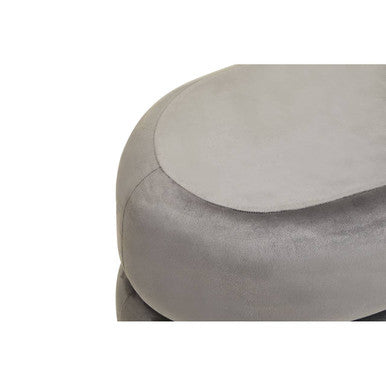 Hartford Grey Velvet Oval Pouffe