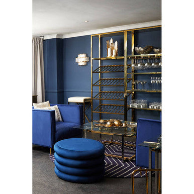 Hartford Midnight Blue Round Stool