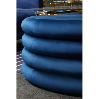 Hartford Midnight Blue Round Stool