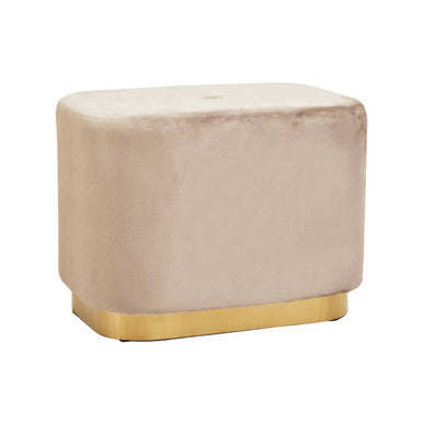 Hartford Mink Velvet and Matte Gold Rectangular Pouffe - Image 4