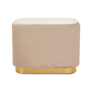 Hartford Mink Velvet and Matte Gold Rectangular Pouffe - Image 2