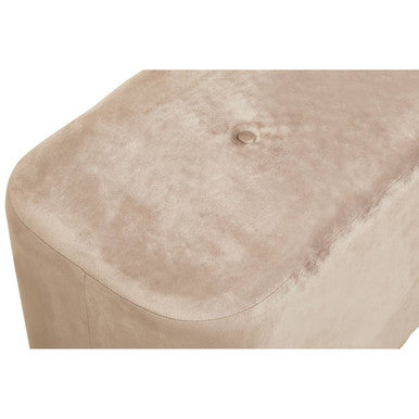 Hartford Mink Velvet and Matte Gold Rectangular Pouffe