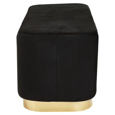 Hartford Rectangular Black Stool With Matte Gold Base