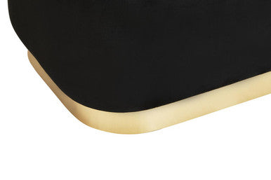 Hartford Rectangular Black Stool With Matte Gold Base