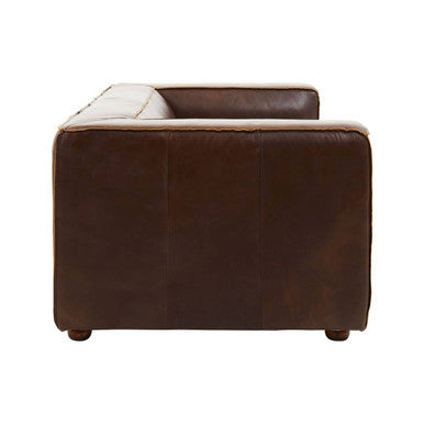 King Two Seater Mexico Brown Leather Sofa