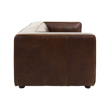 3 Seater Antique Brown Leather Sofa, King - Image 5